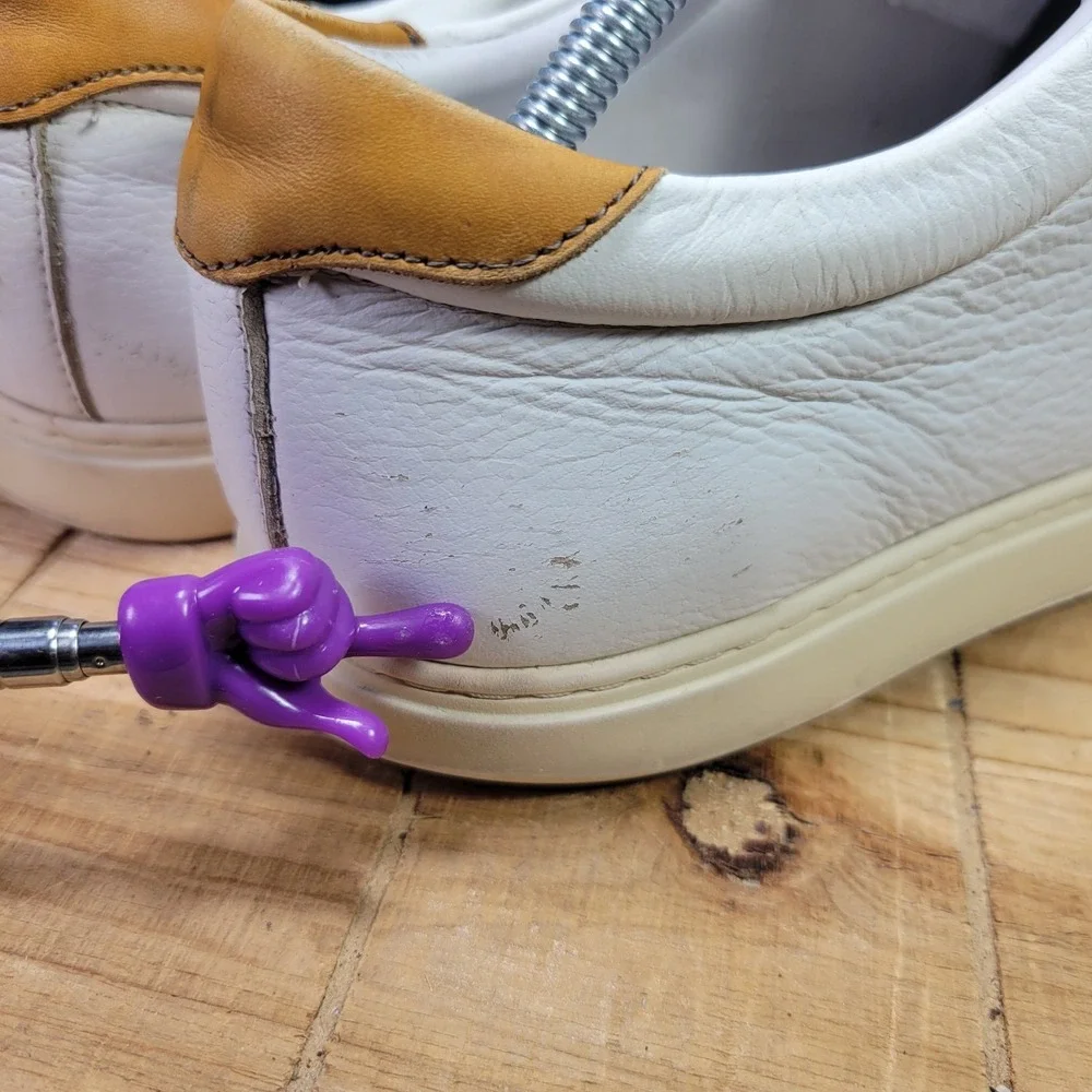 Allen Edmonds Mens 11 D Courtside White Leather Shoes Sneakers Lace Up‎ 3580 - Picture 10 of 16